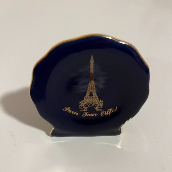 PARIS EIFFEL TOWER Blue Porcelain VTG TOOTHPICK HOLDER/PREOWNED - Picture 1 of 6